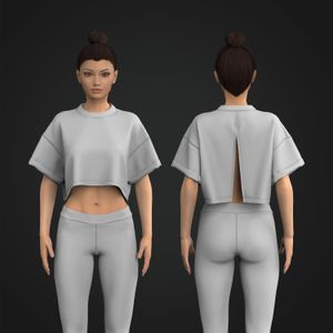 Ladies Back Split Hem Oversized Tee Tech Pack