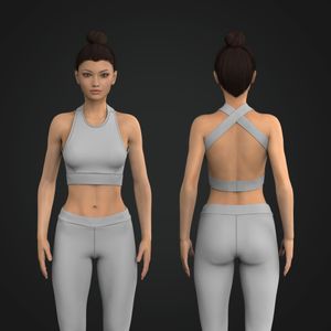 Ladies Backless Criss Cross Back Sports Bra Tech Pack
