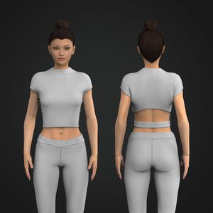 Ladies Batwing Sleeve Back Cut Out Crop Tee Tech Pack