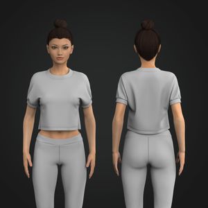 Ladies Batwing Sleeve Crop Tee Tech Pack
