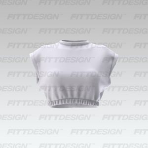 Ladies Batwing Sleeve Elasticated Waistband Crop Tee Smart Mockup