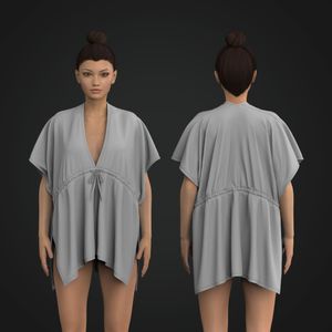 Ladies Batwing Sleeve Kimono Cover Up Tech Pack