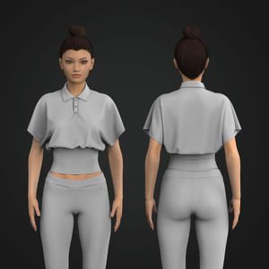 Ladies Batwing Sleeve Polo Top Tech Pack