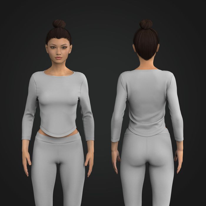 Ladies Boat Neckline 3/4 Sleeve Scallop Bottom Tee Tech Pack