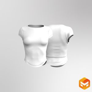 Ladies Boat Neckline Cap Sleeve Tee 3D Garment