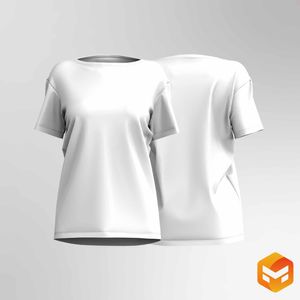 Ladies Boat Neckline Drop Shoulder Relaxed Tee - 3D Garment