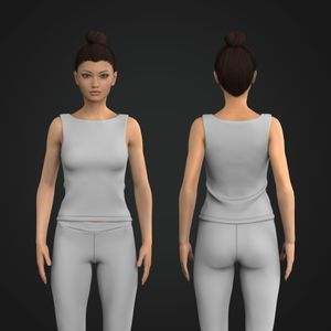 Ladies Boat Neckline Fitted Full Length Tank Top Tech Pack