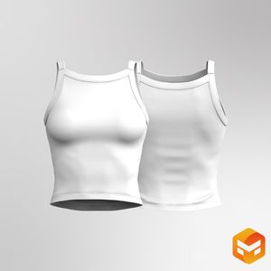 Ladies Boat Neckline Fitted Tank Top 3D Garment