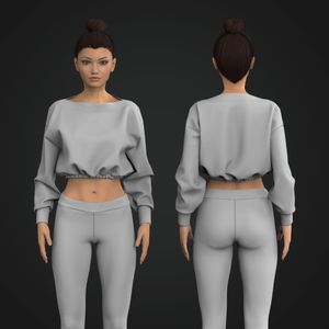 Ladies Boat Neckline Relaxed Long Sleeve Sweater Tech Pack