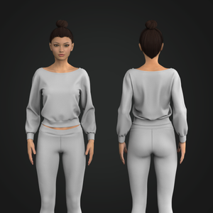 Ladies Boat Neckline Relaxed Sweater Tech Pack