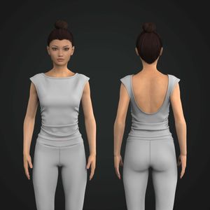 Ladies Boat Neckline Side Ruching Open Back Fitted Sleeveless Top Tech Pack