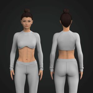 Ladies Bust Contouring Long Sleeve Top Tech Pack