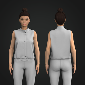 Ladies Button Up Cadet Collar Relaxed Vest Tech Pack