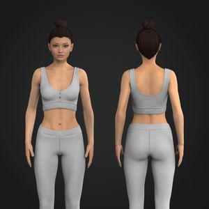 Ladies Button Up Jacquard Waistband Sports Bra Tech Pack