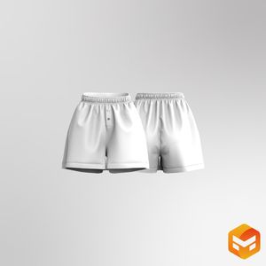 Ladies Button Up Lounge Shorts 3D Garment
