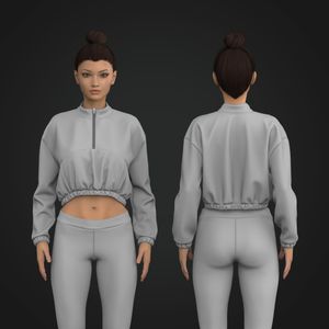 Ladies Cadet Collar Half Zip Relaxed Sweater Tech Pack