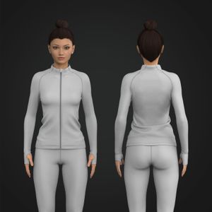 Ladies Cadet Collar Runner Sleeve Zip Up Jacket Tech Pack