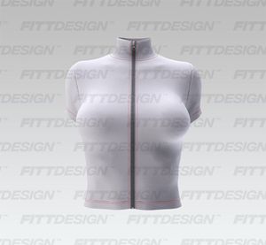 Ladies Cadet Collar Set In Short Sleeve Zip Up Jacket Smart Mockup