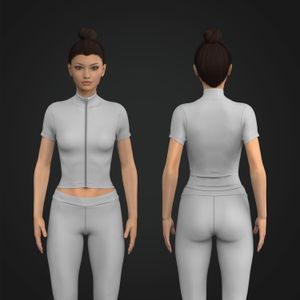 Ladies Cadet Collar Set In Short Sleeve Zip Up Jacket Tech Pack