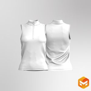 Ladies Cadet Quarter Zip Sleeveless Tank Top 3D Garment