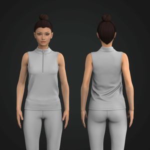 Ladies Cadet Quarter Zip Sleeveless Tank Top Tech Pack