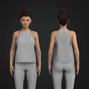 Ladies Camisole Cut Out Relaxed Tank Top Tech Pack