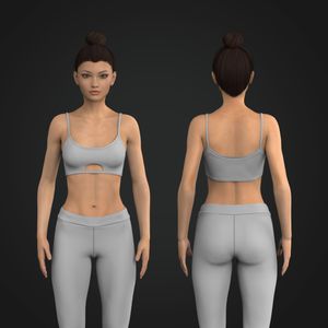Ladies Camisole Front Cut Out Ribbed Bra Tech Pack