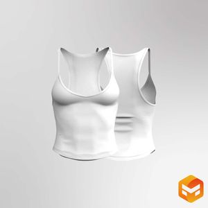 Ladies Camisole Neckline Scallop Bottom Fitted Tank Top 3D Garment