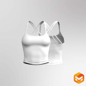 Ladies Camisole Squared Off Neckline Criss Cross Back Fitted Tank Top 3D Garment