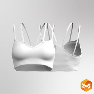 Ladies Camisole Sweetheart Neckline Dual Strap Racer Back Bra 3D Garment