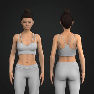 Ladies Camisole Sweetheart Neckline Dual Strap Racer Back Bra Tech Pack