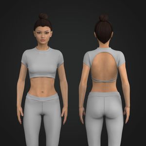 Ladies Cap Sleeve Criss Cross Open Back Crop Tee Tech Pack