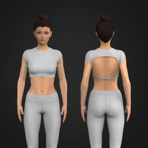 Ladies Cap Sleeve Open Back Criss Cross Crop Top Tech Pack
