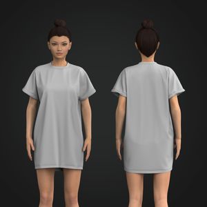 Ladies Cap Sleeve Relaxed Dress