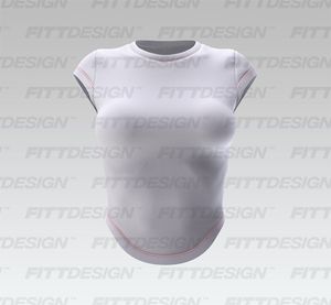 Ladies Cap Sleeve Scallop Bottom Fitted Crop Tee Smart Mockup