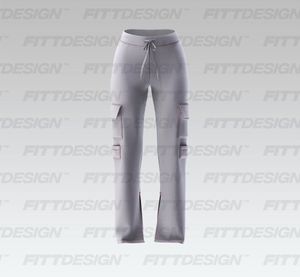 Ladies Cargo Side Split Joggers Smart Mockup
