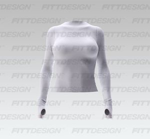 Ladies Collarless Neckline Runner Sleeve Fitted Top Smart Mockup