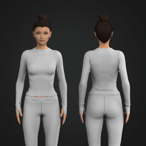 Ladies Collarless Neckline Runner Sleeve Fitted Top Tech Pack