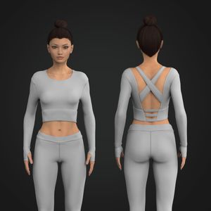 Ladies Compression Runner Sleeve Criss Cross Strappy Back Tee