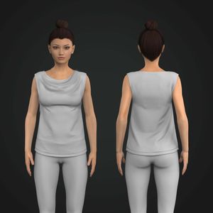 Ladies Cowl Neckline Sleeveless Tank Top Tech Pack