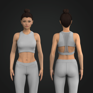 Ladies Crew Neck Mesh Panel Racer Back Sports Bra Tech Pack
