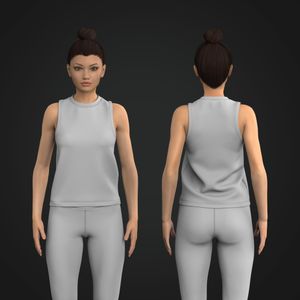 Ladies Crew Neck Relaxed Tank Top Tech Pack
