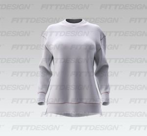 Ladies Crew Neck Stepped Hem Banded Sweater Smart Mockup
