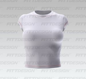 Ladies Crew Neckline Cap Sleeve Crop Tee Smart Mockup