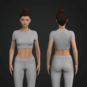 Ladies Crew Neckline Cap Sleeve Fitted Crop Tee Tech Pack
