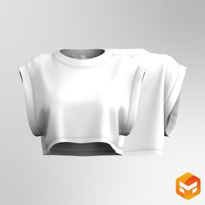 Ladies Crew Neckline Dropped Armhole Crop Top 3D Garment