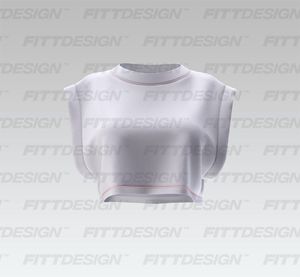 Ladies Crew Neckline Dropped Armhole Crop Top Smart Mockup
