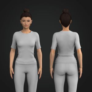 Ladies Crew Neckline Elongated Short Sleeve Fitted Tee Tech Pack