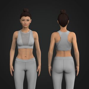 Ladies Crew Neckline Mesh Panel Sports Bra Tech Pack