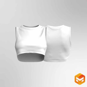 Ladies Crew Neckline Micro Tank Top - 3D Garment